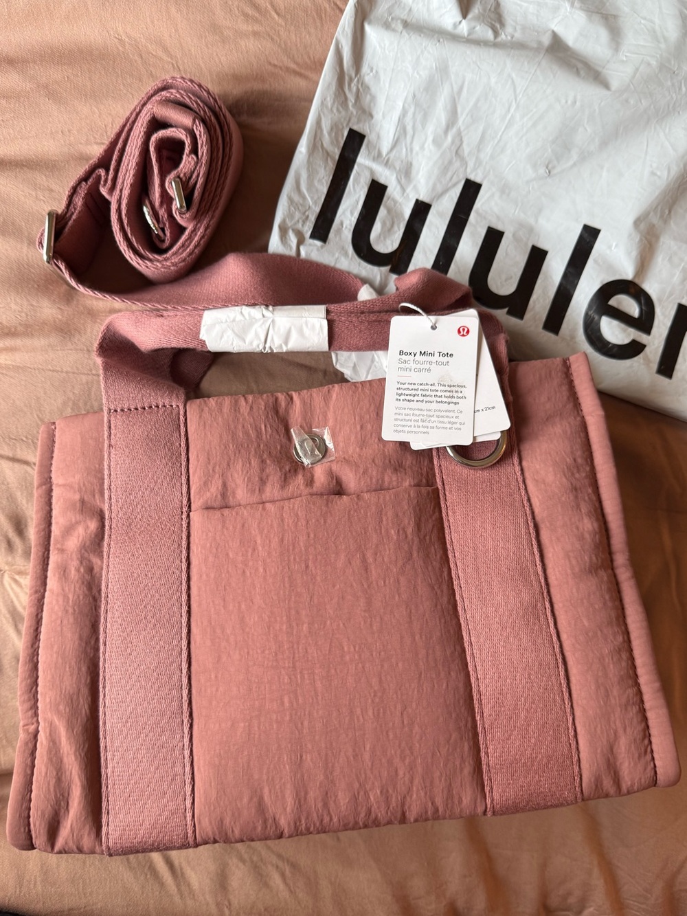 Lululemon Boxy Mini Tote Bag Schiava Pink Mauve NWT OS